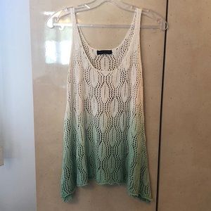 Love Culture Light Green and White Ombre Knit Tank